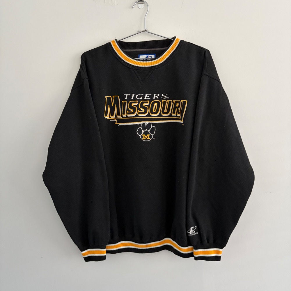 Logo Athletic Missouri Tigers Crewneck Sweatshirt Black Gold Mens XL